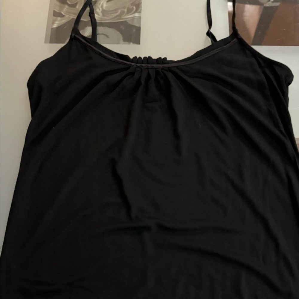 Ann Taylor Black Ruched Camisole Top adjustable straps